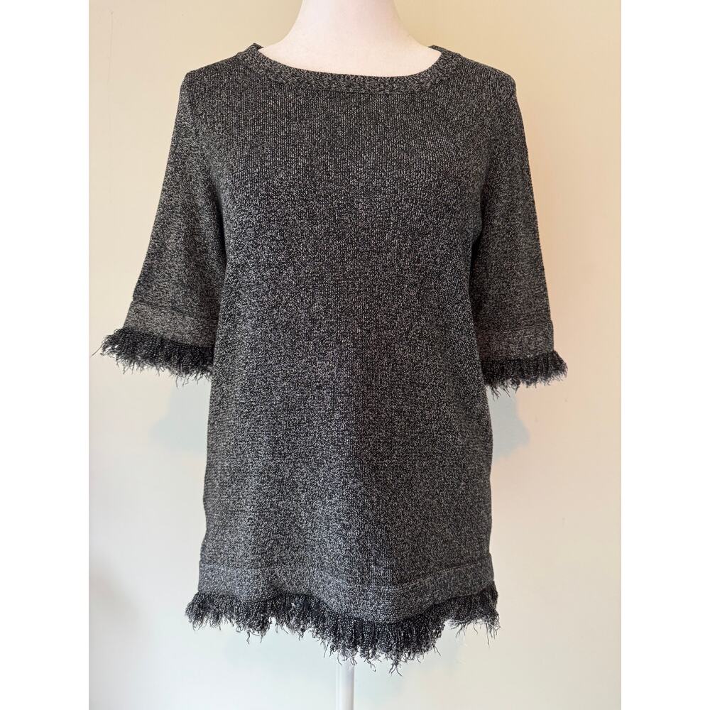 Ann Taylor Frayed Short Sleeve Sweater Size XS